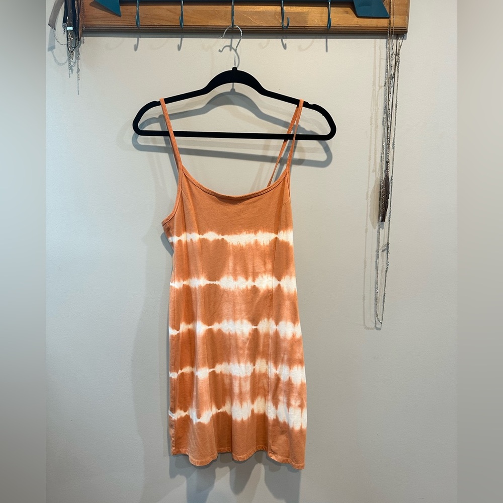 Billabong orange tie dye mini dress